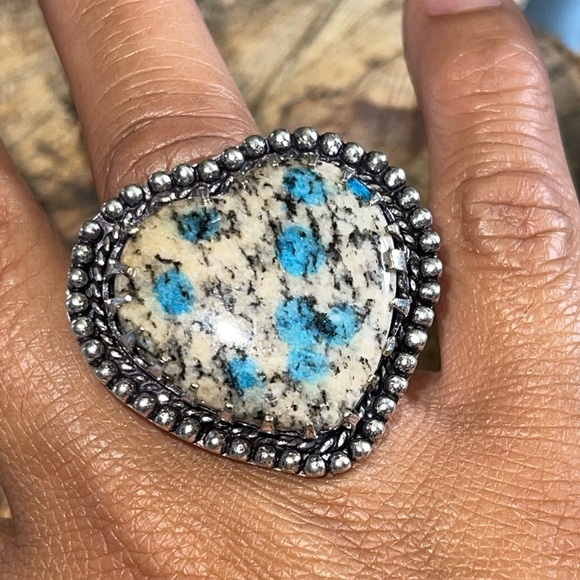 K2 Azurite Ring Size 8 - Picture 2 of 8